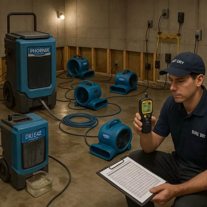 Structural Drying and Dehumidification process in Mentone, TX